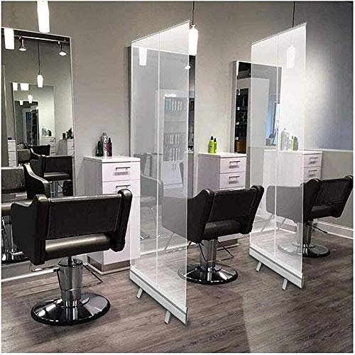 Hygieneschutz Rollup Schutzwand,Niesschutz Trennwand, Spuckschutz Rollup Trennwand Hustenschutz für Apotheken, Praxen, Tankstellen, Schulen 80 X 200Cm