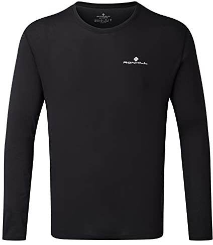 Ronhill Men's Core L/S Tee T Shirt, Black/Bright White, M UK