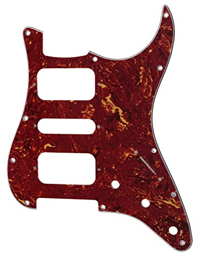 Musiclily Pro 11 Löcher HSH Pickguard Schlagbrett 4-lagig Vintage Tortoise | Runde Ecke, für American Mexican Fender Standard Strat Style E-Gitarre