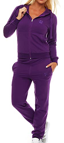 Gennadi Hoppe joggingdräkt för kvinnor, träningsoverall, sportdräkt, Lila (lila), 4XL