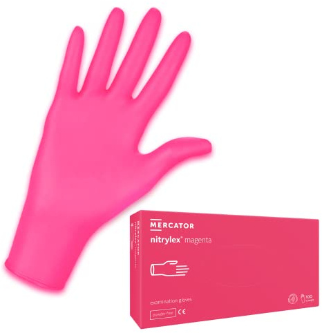 MERCATOR MEDICAL Guantes desechables nitrylex® magenta, Größe:L - 1000 Stück