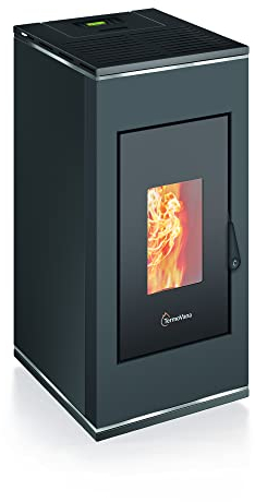 Pelletofen BIO SOFIA 9.0-9kW - luftdicht - A+ - Pelletlast 22 kg (Anthrazit Chrom)