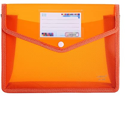 SISWIM Klemmbrett A4 A5. Wasserdicht PP Transparenter Dokumentenaufbewahrungsorganisator Dreidimensionale Dateibeutel Papiere Taschenordner for Büro Home Klemmbrett Mappe (Color : A5 orange)
