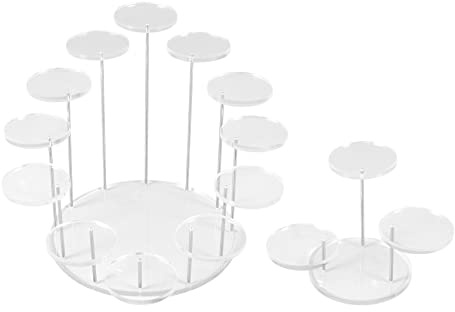 Iegefirm 2 Stück Runder Acryl Cupcake Ständer - Premium Halter, Display für Desserts und Gebäck
