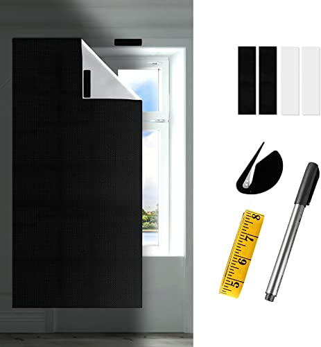 CyanCloud Temporäre Verdunkelungsrollo, 100% Verdunkelungsmaterial, groß, 145 x 300 cm, zuschneidbar, leichte Verdunkelungsrollo, einfach anzubringen und abzunehmen…