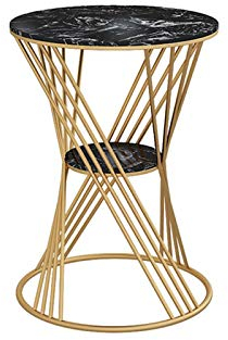 Nachttische Marmor runder Beistelltisch, Kreativität Metall Couchtisch Café Hotel Bekleidungsgeschäft Verhandlungstisch Stehtisch, 35 * 35 * 40 cm Korbtisch (Farbe: B, Größe: 35 * 35 * 40 cm