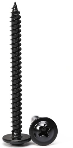 Black Wood Screws,#8×2 inch 100Pcs Black Phillips Modified Truss Head Wood Screws Quick Metal Self Tapping Zinc Oxide Used in Household Appliances,Furniture,Woodworking by B1jounie YA