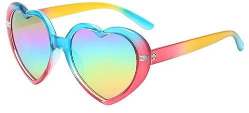 RUNHUIS Mode Polarisiert Herz Sonnenbrille Damen Herren Niedlich Herz-Form Vintage Retro Fee Schattierungen für Party Festival