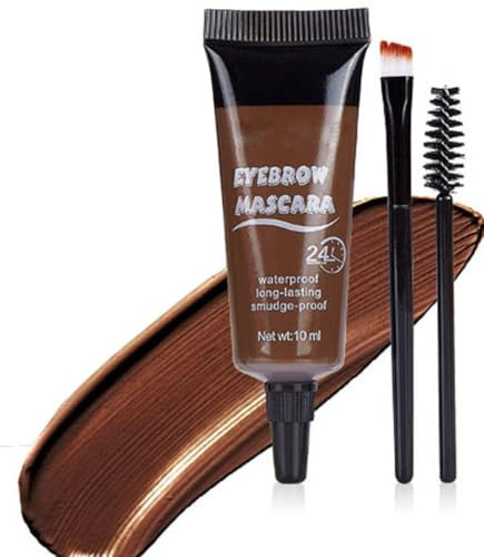 Tinta per sopracciglia (con due tinte per sopracciglia) Kit per la colorazione delle sopracciglia impermeabile e a prova di sbavature Mascara volumizzante per sopracciglia senza additivi (2)