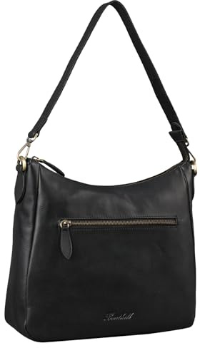 Benthill Damen Tasche Leder - Handtasche aus echtem Rindsleder - Umhängetasche mit Reißverschluss - Schultertasche/Ledertasche - Vintage Bag, Farbe:Schwarz