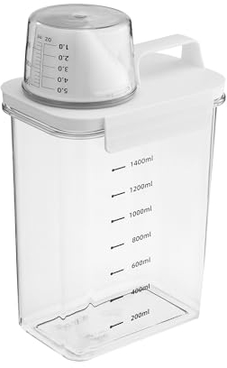 HAOYULUO 1800ML Luftdichter Waschmittelspender mit Messbeche,Waschmittel Aufbewahrung mit Messbecher, Multifunktionale Waschmittelbox,Geeignet zur Aufbewahrung von Waschmittel (1800ML)