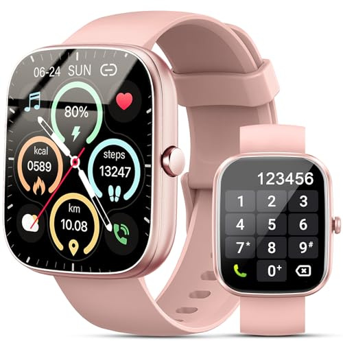 Montre intelligente pour homme et femme de 4,9 cm pour répondre/passer des appels, montre de fitness avec moniteur de fréquence cardiaque/sommeil, plus de 100 suivi d'activité sportive, compteur de