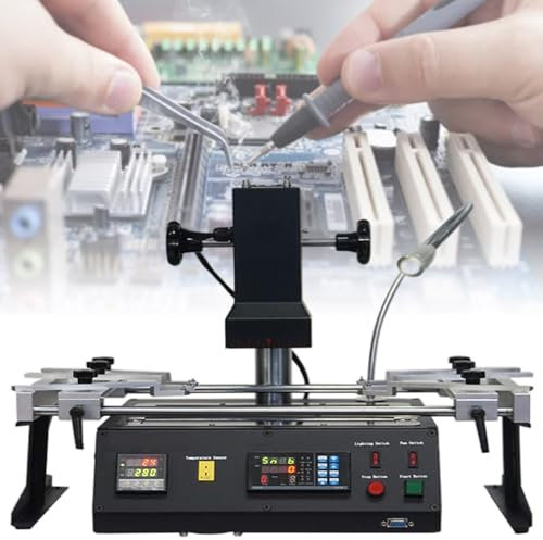 vnmudzeo Station De Soudage Infrarouge Bga 1250 W, Machine De Reconditionnement par Refusion Professionnelle, avec Bouton De Commande Et ContrôLe De TempéRature ± 2 °