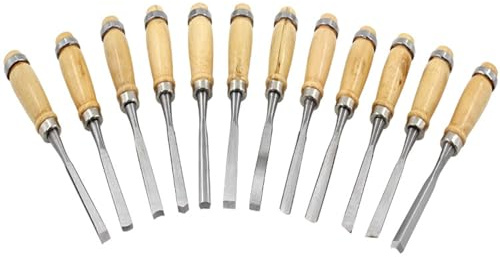 Meichoon Wood Carving Tools Set 12 Pcs Carving Meißel voller Größe Holzschnitzerei Messer für Anfänger Profis Amateure DC604