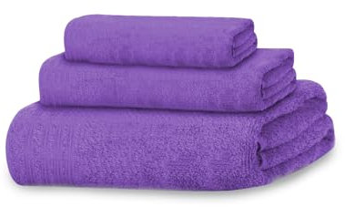 MERCURY TEXTIL - Set di 3 asciugamani 100% cotone 450 gsm morbidi e resistenti, 1 asciugamano da bagno, 1 asciugamano e 1 asciugamano da bidet (lilla chiaro)