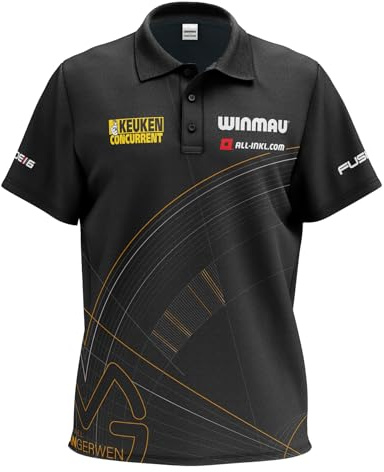 WINMAU - Michael Van Gerwen MvG limitierter Auflage Tour-Polo - Erhältlich in S, M, L, XL, 2XL & 3XL