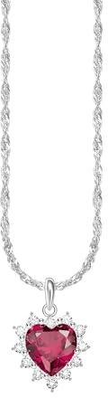 THOMAS SABO Kette mit Herz-Anhänger Romance Silber Recyceltes 925 Silber