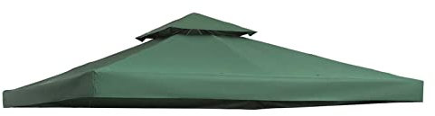 Auvent de rechange pour tonnelle, pavillon de terrasse, auvent de terrasse, couverture de pavillon, pare-soleil à double niveau, 3 x 3 m