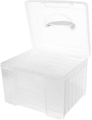 CONGARTENO Boîte de Rangement Photo Portable Compartiments Ajustables Transparent Organisateur de Stockage pour Photos et Cartes Pratique pour Classement
