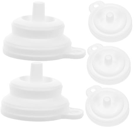 ULTECHNOVO 5 Piezas Embudo de Silicona Plegable para Cocina para Transferir y Aceites Pequeño Resistente y Práctico