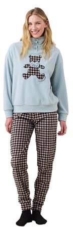 Noidinotte - Pigiama Donna Invernale in Micropile Articolo pidi. - S Azzurro