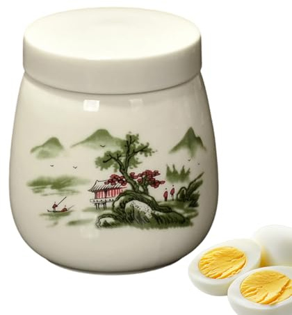 Portauovo in ceramica, 220 ml, utensile da cucina in ceramica, con coperchio, per casa, dormitorio, ristorante, appartamento, affitto, cucina