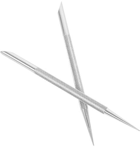 Angoily Empujador de Cutículas de Acero Inoxidable 2 Piezas Herramienta para Cutículas y Decoración de Uñas Removedor de Piel Muerta para Manicura Profesional