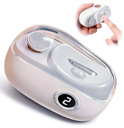 Coupe-Ongles Électrique, 3-in-1 Coupe Ongle Electrique à 3 Vitesses avec Lumière LED, Écran LCD, Rechargeable USB, pour Bébés, Adultes, Personnes Âgées