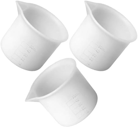 ARTIBETTER Tazas Medidoras de Silicona 50 Ml con Escala Graduada, Set de 3 Unidades, Resistentes al Calor para Resina Epoxi, Repostería y Manualidades Diy, Vaso Medidor Reutilizable