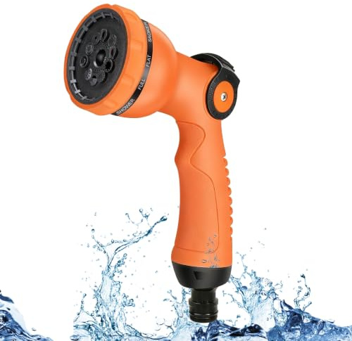 TengYi Garden Hose Pipe Spray Gun 10 Pattern Leakproof Thumb Control Nozzle | Hosepipe Water Head & Non-Slip High Pressure Hose Sprayer for Car Washing, Pet Bathing, Patio Cleaning, Watering