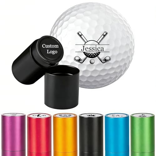 ZEXUPER Personalisierter Golfball-Stempel, personalisierter Golfball-Stempel mit Namens-Logo, Monogramm, individueller Golfballmarker, Golfzubehör, Geschenke für Männer, Golfer, Ehemann, Freund, Vater
