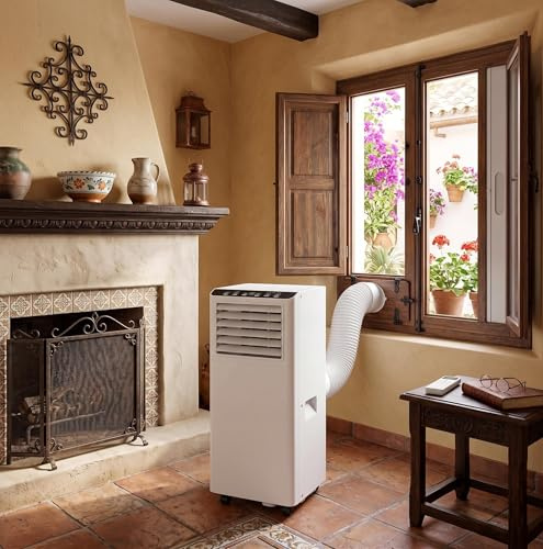 Aire Acondicionado Portátil 7000 BTU 2,0 kW, Bajo Consumo, Pantalla LED, 4 Modos, 2 Velocidades Ventilador, Temporizador 24h, Clase A, 20 m²