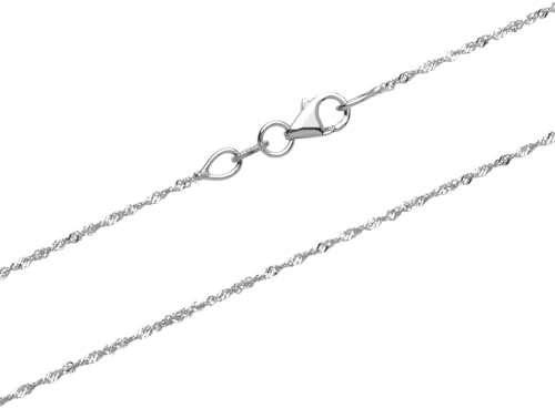 Glänzende Singapurkette aus 375er Weißgold GC0014