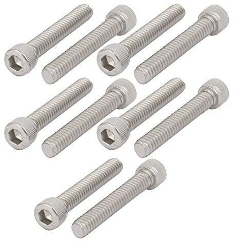 sourcing map 10pcs Innensechskant Kopf Schrauben 1/4-20 x 1-1/2 304 Edelstahl Vollgewinde DE