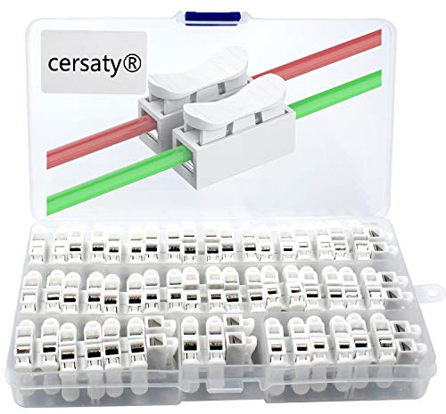 cersaty 55 Stück CH2-Drahtklemmen Lüsterklemme, 2 Pins Lüsterklemmen Steckbar für Motor, Elektrische Steuerung, Maschinen, Velektrischen Anschlüssen