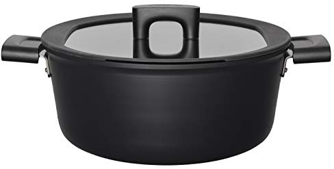 Fiskars Pentola con coperchio, Ø 26 cm, Capacità: 5 litri, Adatta a tutti i piani cottura, Alluminio/Plastica, Resistente ai graffi, Rivestimento antiaderente, Hard Face, 1052228