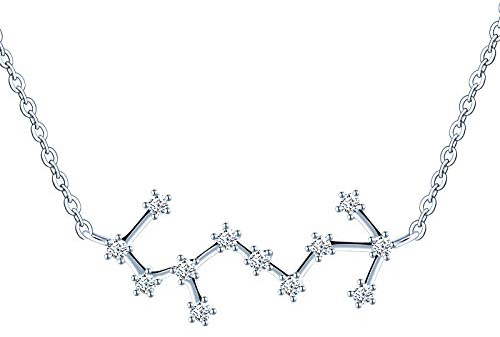 MicVivien Collar de plata de ley 925 para mujer con colgante de constelación, signo del zodiaco, 12 horóscopo, astrología, estrella collar con pendientes