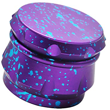 Vgzsyomqib Herb Grinder Aluminium 63mm Crusher Mühle Groß Metall 4-teilig für Gewürze, Kaffee, Kräuter - Violett