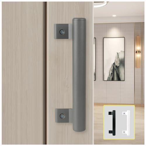 KAFENDA 8-Zoll-Schiebetürgriff aus Aluminiumlegierung Balkonglastürgriff Badezimmerschrank Türgriff Gartentürgriff Lagertür moderner Metallgriff (gray)