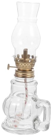 DOITOOL Vintage Kerosene Lamp, Retro Antique Metal Oil Lantern, Adjustable Switch, Transparent, Kerosene, Farmhouse
