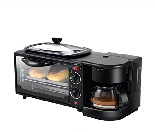REJOON Small Breakfast Machine 4-in-1 Family Size Electric Breakfast Station Multifunctional Sandwich Machine Breakfast Machine Frying Pan Mini Oven Coffee Maker for Home Office