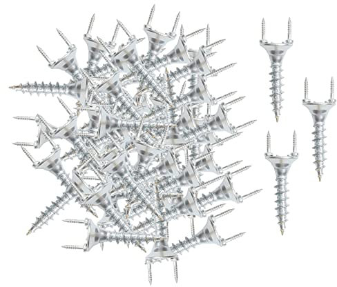 perfk 50x Tornillo de doble extremo Tornillo de espiga Materiales de construcción para el hogar Tornillo de rosca de instalación Revestimiento de zinc de, 2.5 mm