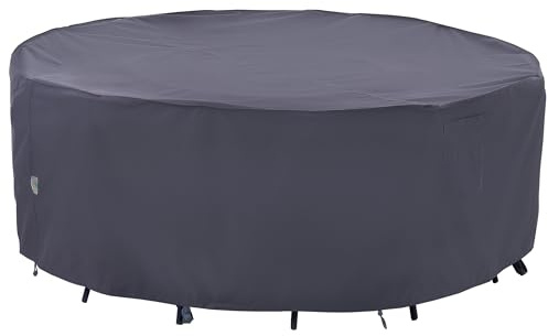 F&J Outdoors Funda Protectora para Muebles de Jardín Impermeable 183x70cm | Funda mesa exterior redonda Resistente al Desgarro, Protección contra Nieve y UV Resistente al Clima de Verano e Invierno