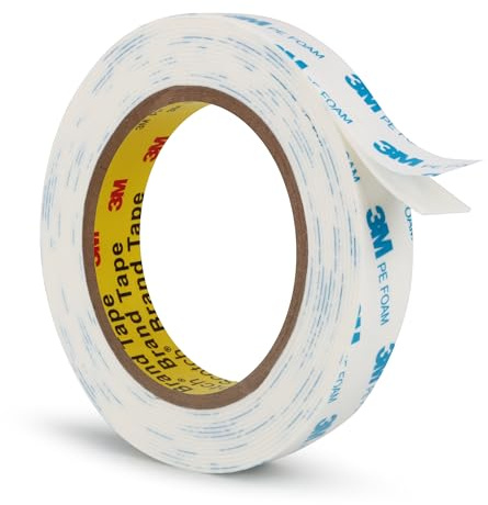3M Ruban Adhésif Double Face Extra Strong 25 mm × 5 m 1 Rouleau | PE Mousse Rubans Adhésifs, 1,1 mm D'épaisseur Ruban en Tissu Durable Imperméable, pour Intérieur Extérieur Bricolage Fixation
