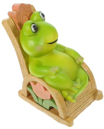 CAXUSD Froschstatue aus Kunstharz für Garten und Rasen, Hellgrün