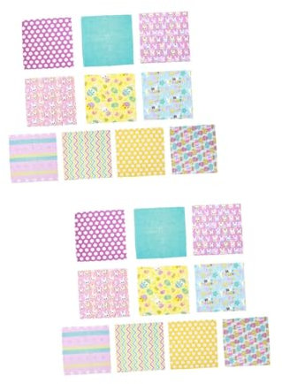 EXCEART 20 STK Ostern-Tuch-Set Bastelstoff selber Machen -Quiltquadrate nähquadrate für Ostern DIY Quiltstoff selbstgemachte Tücher Hase Stoff Gruppe Eier der Stoff 100% Baumwolle