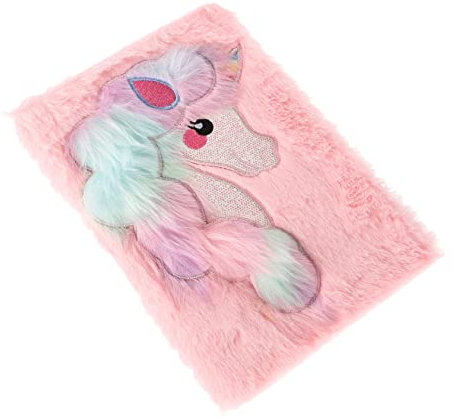 WOONEKY 1Stk Einhorn-Notizblock tagebücher für kinder für kinder Plüsch-Einhorn-Notizbuch Mädchen-Notizbuch Notizbücher notizbuch kinder kreatives Gästebuch Rosa