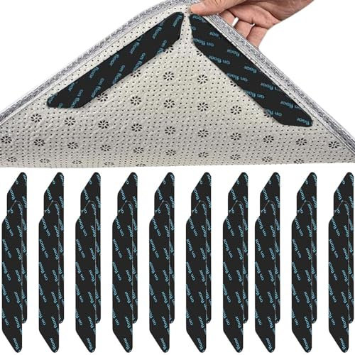 JCKD 20 pieces of anti slip carpet stickers, washable anti slip self-adhesive carpet stickers, reusable floor mat anti slip strips, used for kitchen, bathroom, office hardwood floors, area carpets