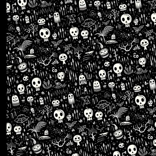 HEXENGIFT Notizbuch quadratisch Lineatur: gepunktet | Halloween Scribbles | ohne Beschriftung auf dem Cover | 110 Seiten, 55 Blatt | Auch super als ... dotted 8,25x8,25 | Diary Bullet Journal