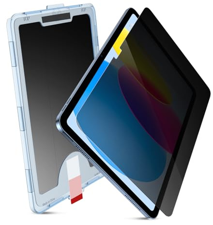 MOBDIK Sichtschutz für iPad A16 11./10. Generation (11/10,9, 2025/2022) | Horizontaler 28° Anti-Spy, EZ Kit Installationsrahmen, 9H Gehärtete Glas Folie, Hohe Empfindlichkeit, 1 Stück